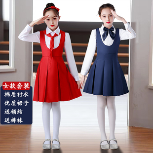 儿童合唱服演出服中小学生爱国演讲比赛红色男女童冯琳同款朗诵服