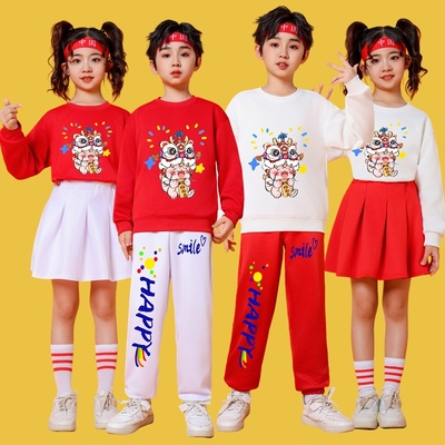 秋冬儿童啦啦队演出服中小学生啦啦队运动会服装幼儿啦啦操表演服