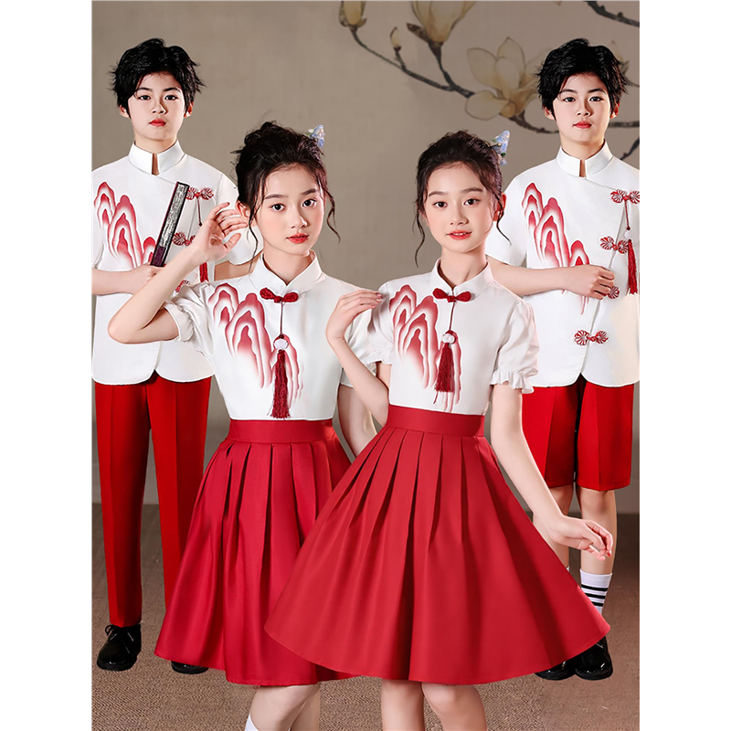 儿童朗诵合唱表演服装、小学生演讲比赛、中式红歌、爱国诗歌、万 - 封面