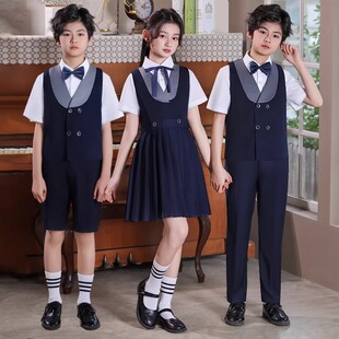 儿童合唱团演出服中学生小学生初中生朗诵队比赛服装女童表演礼服