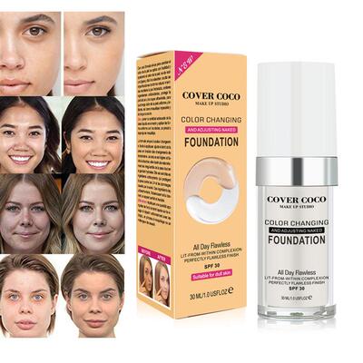 遮瑕粉底液温变肤色粉底液moisturizing foundation