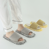 可拆洗全粘扣室内清洁地板家居懒人擦地板拖鞋 夏季 静音家居鞋 包邮