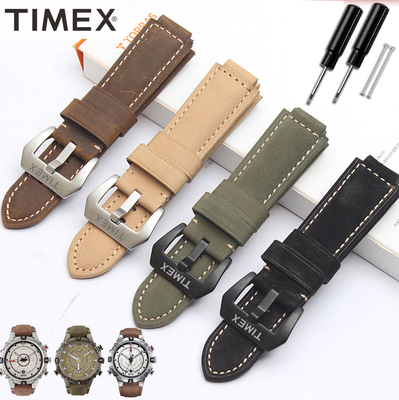 天美时潮汐表带真皮TW2R55500 T2N720 T2N721 T2N739复古牛皮男