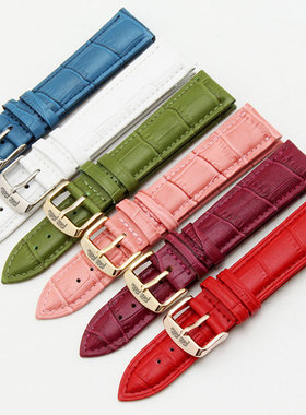 FolliFollie芙丽手表带女表皮带WF14B020S红色白色针扣16 14 18mm