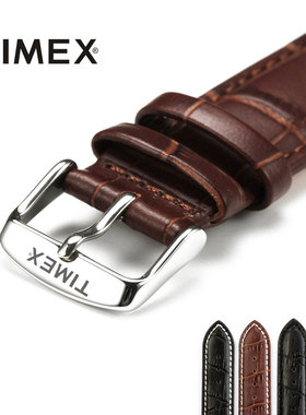 TIMEX/天美时真皮手表带适配T49963 T49905 T2P564男女皮表带20mm