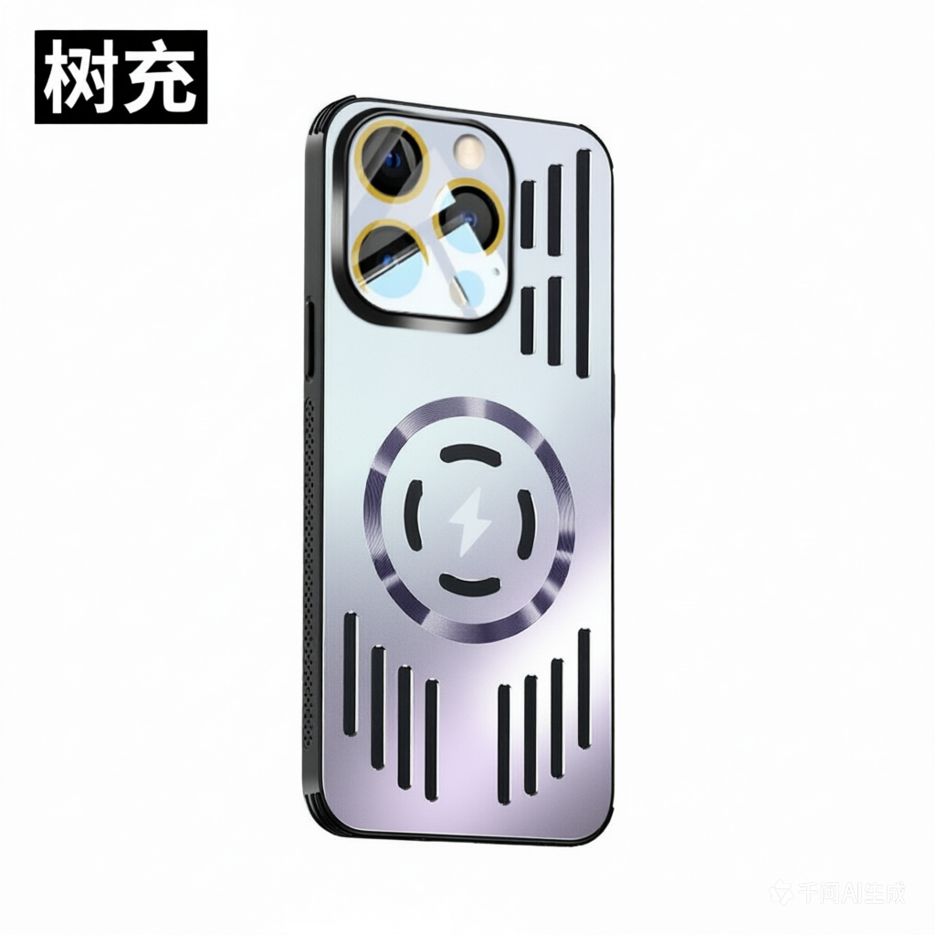 树充适用苹果14promax铝合金散热磁吸手机壳创意镂空透气14pro保护套17pro男17air女散热器15pm全包镜头膜pro