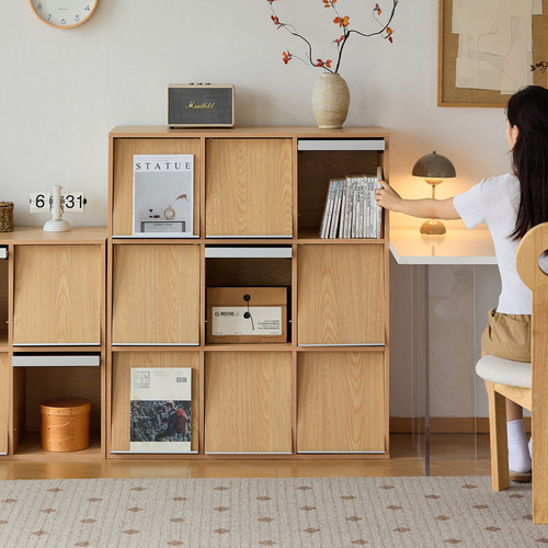 实木书柜自由组合矮柜日式杂志柜