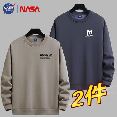 NASA加绒加厚纯棉圆领男士卫衣