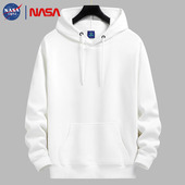 NASA原创纯棉重磅加绒连帽卫衣男休闲宽松纯色男女运动帽衫 外套潮