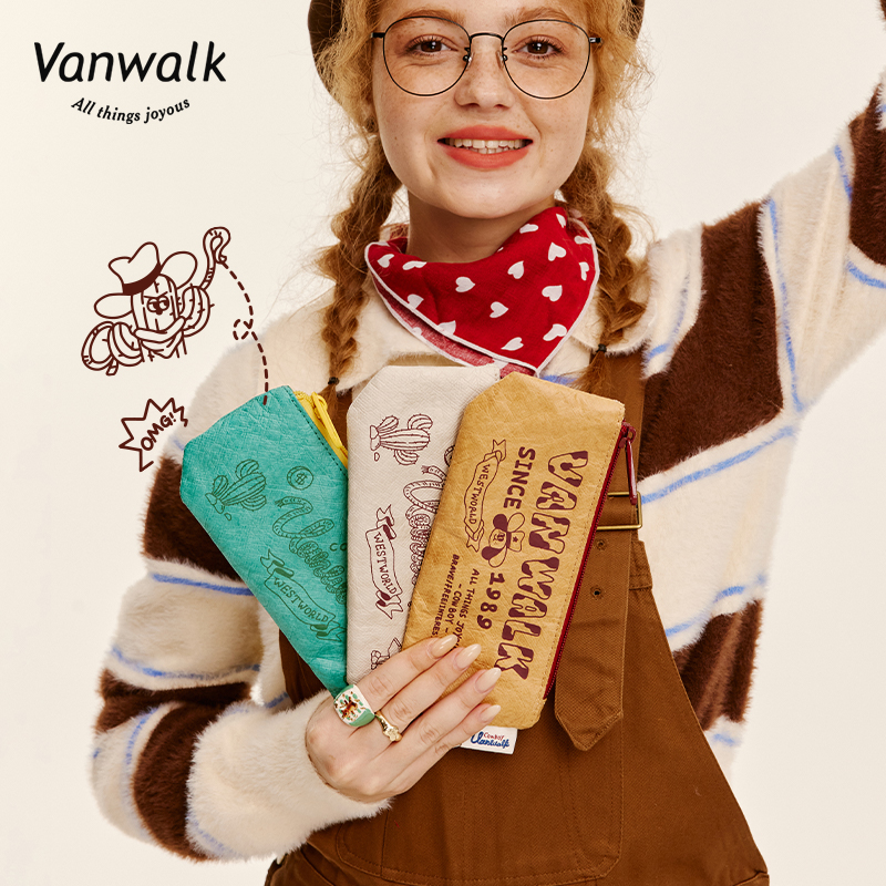 VANWALK牛仔系列 美式复古风高颜值耐脏笔袋小众文具盒ins铅笔袋