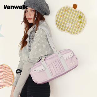 VANWALK lucky pony新款少女波点单肩包通勤百搭外出手提腋下包包