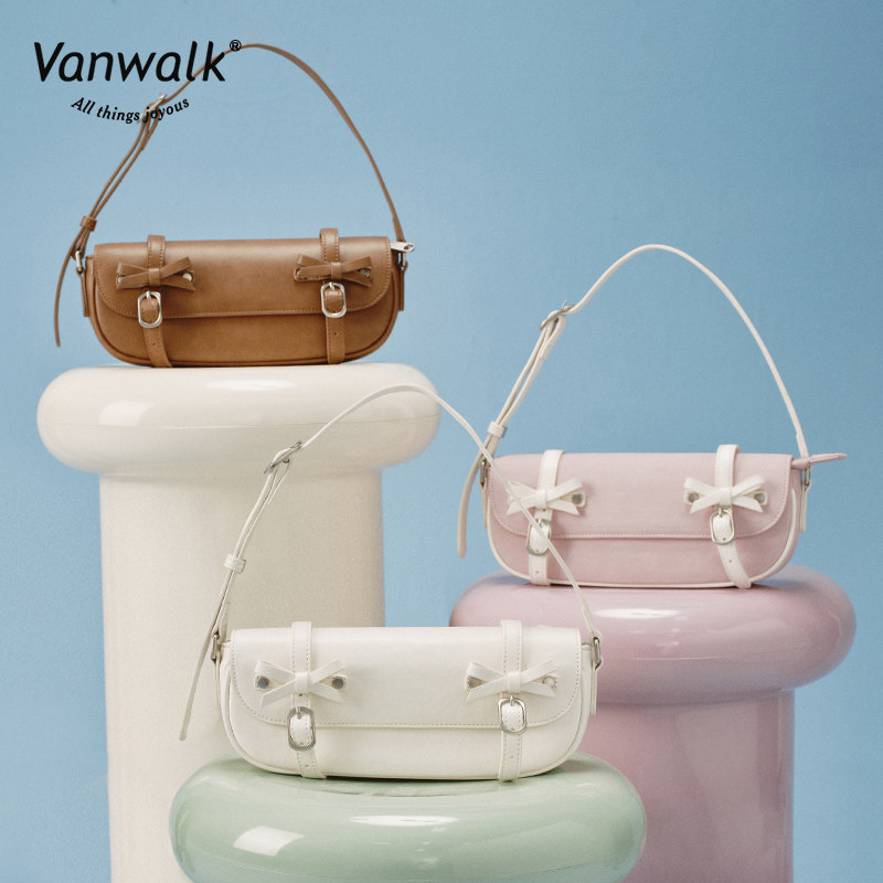 VANWALK happy band小众设计剑桥法棍包女通勤手提单肩法式腋下包