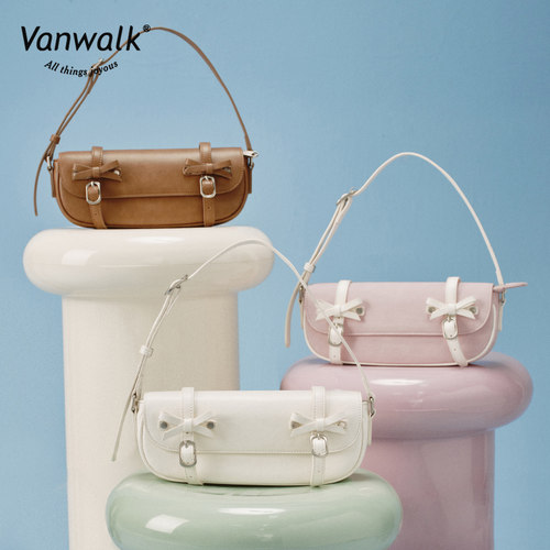 VANWALK happy band小众设计剑桥法棍包女通勤手提单肩法式腋下包