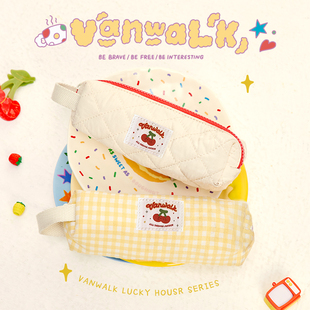 自制学生笔袋文具盒简约拉链收纳文具铅笔袋 house VANWALK lucky