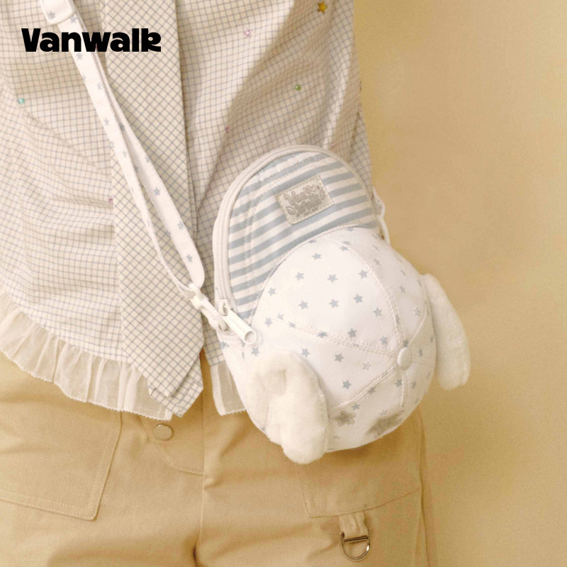VANWALK 原创小众设计少女出游棒球帽单肩包迷你小型斜挎包手机包