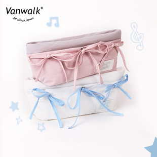 VANWALK band少女多巴胺文具袋大容量蝴蝶结拉链收纳包笔袋 happy