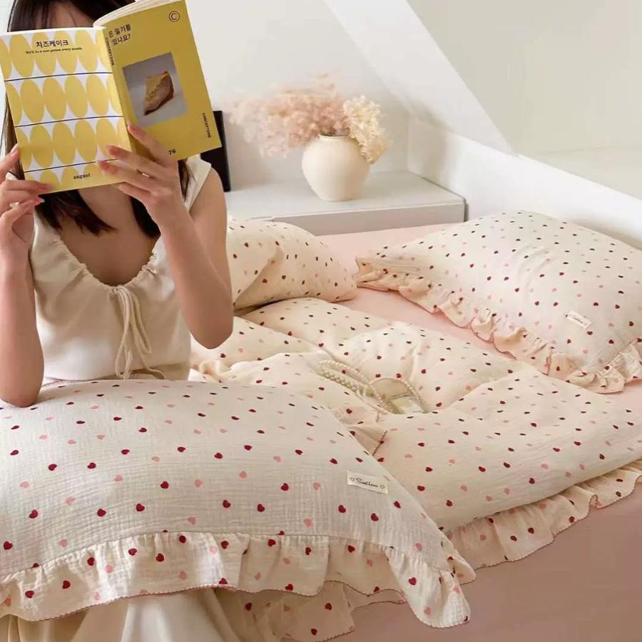 纱布四件套纯棉舒适韩式少女心