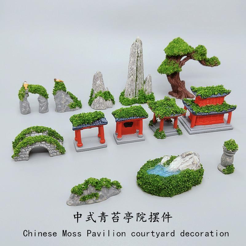 小花道儿古建筑小桥中式庭院模型