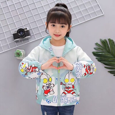 2026春夏卡通奥特曼小童户外防风冲锋衣新款女童迪迦洋气薄款外套