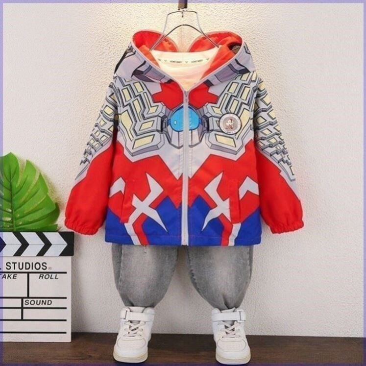 2025春秋儿童赛罗奥特曼薄款发光外套女童男童冲锋衣迪迦帅气上衣