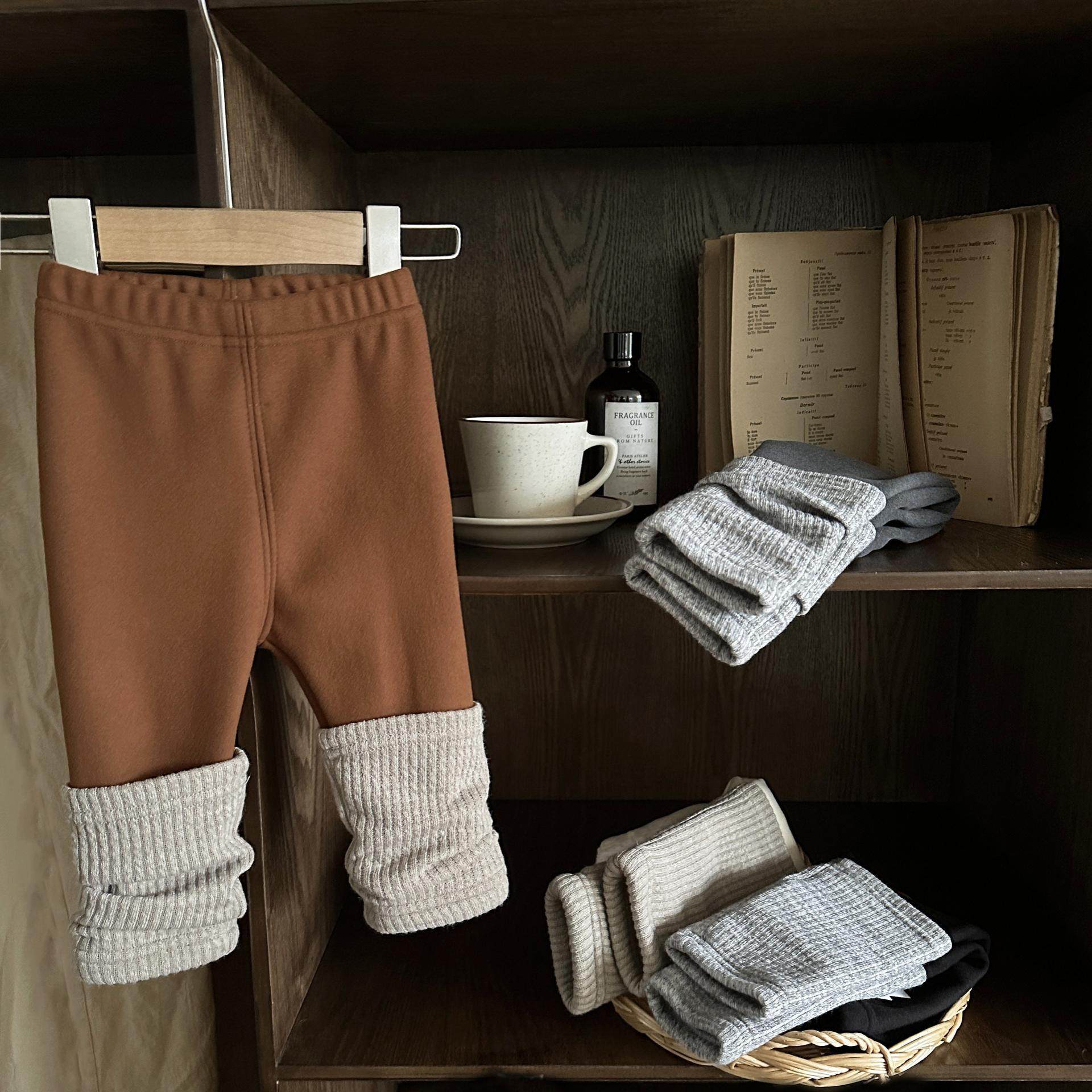 婴儿秋冬季裤子拼色加绒男女宝宝百搭打底裤小童加厚保暖洋气长裤,童装/婴儿装/亲子装,裤子,淘宝优惠券,粉丝福利购,淘宝优惠卷