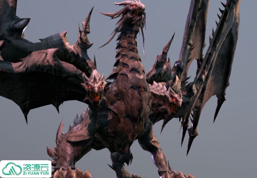 三头龙怪物3d模型资源fbx模型 3dmax模型3d模型 3d美术资源 设计