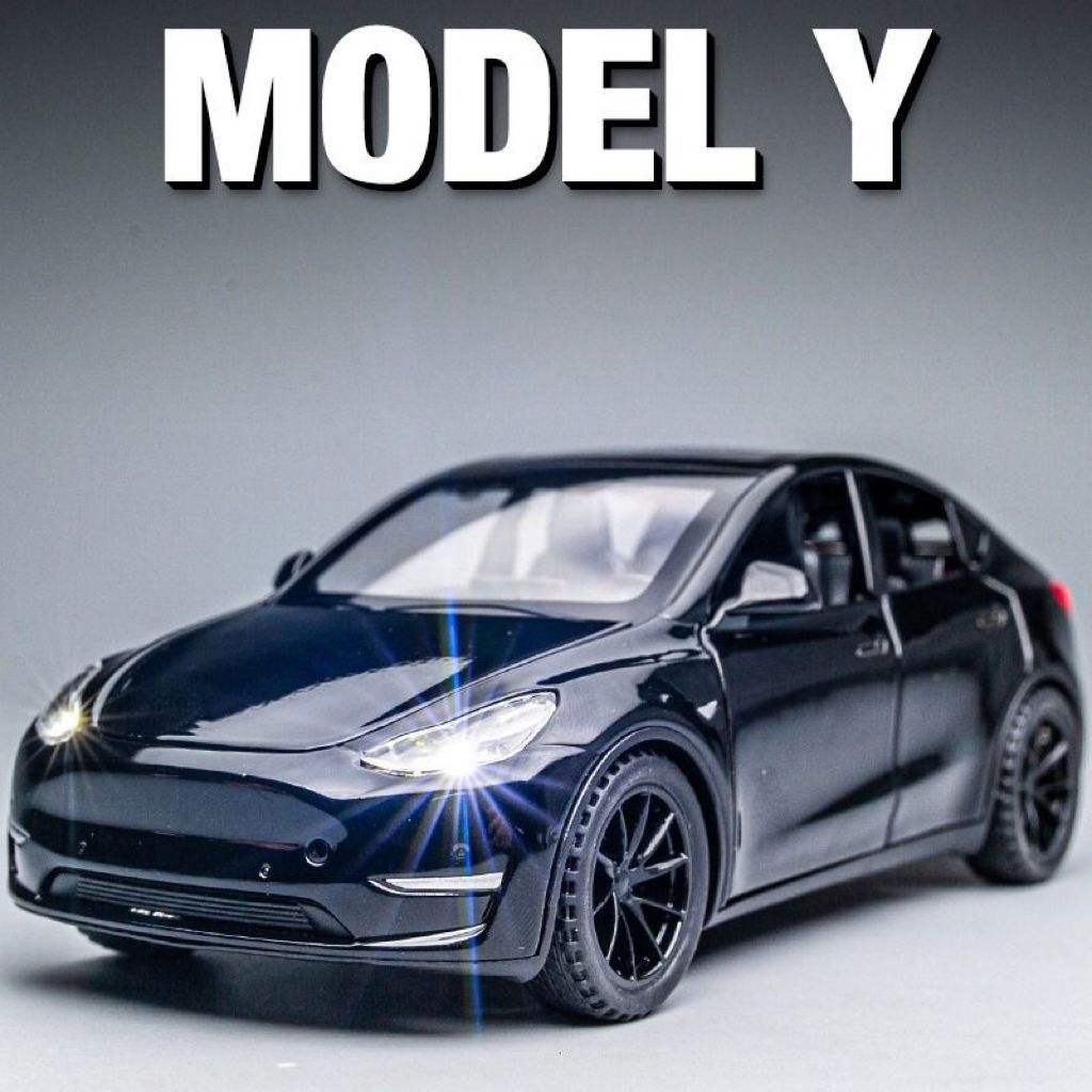 新款众源兴1:32特斯拉ModelY合金车模型新能源摆件儿童玩具车