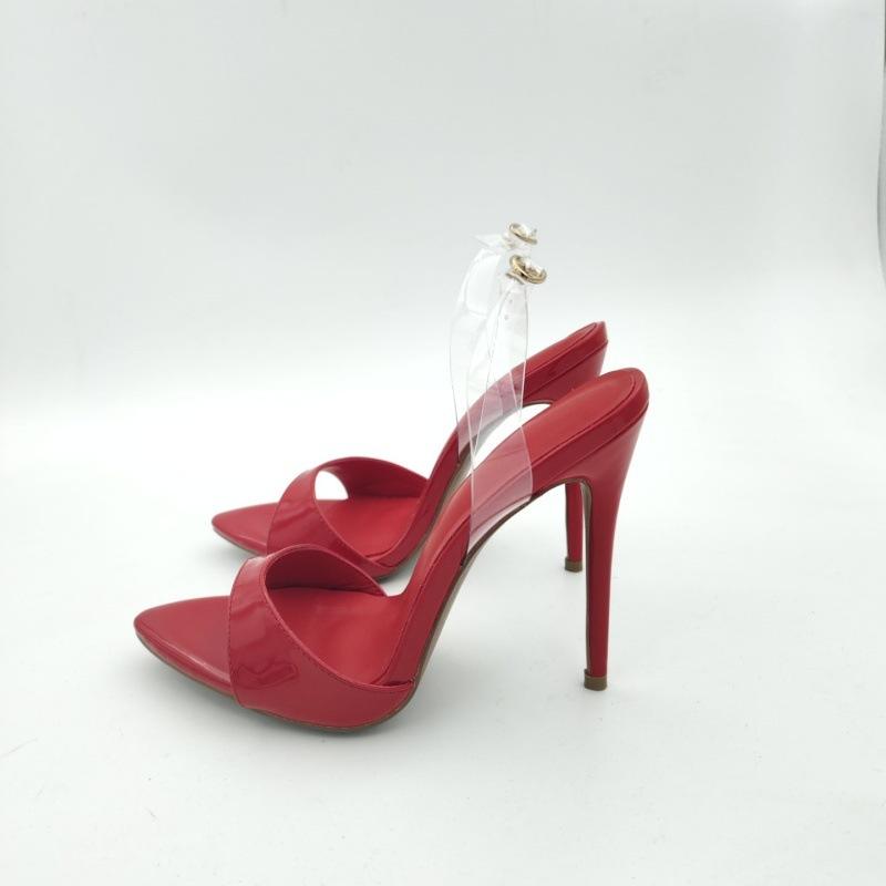 欧美时装凉鞋尖头PVC式细跟外贸女鞋宴会women sandals heels橡胶
