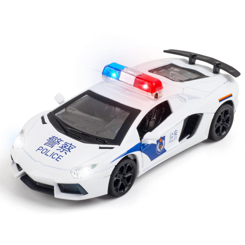 新款 (盒装）仿真1比32兰博LP740合金警车模型摆件儿童玩具