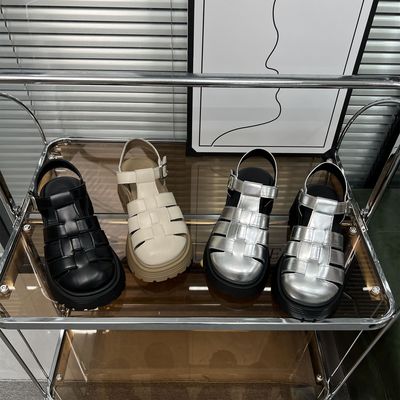 TIBAM凉鞋女夏季2025新款设计感复古沙滩防滑包头粗跟罗马猪笼鞋