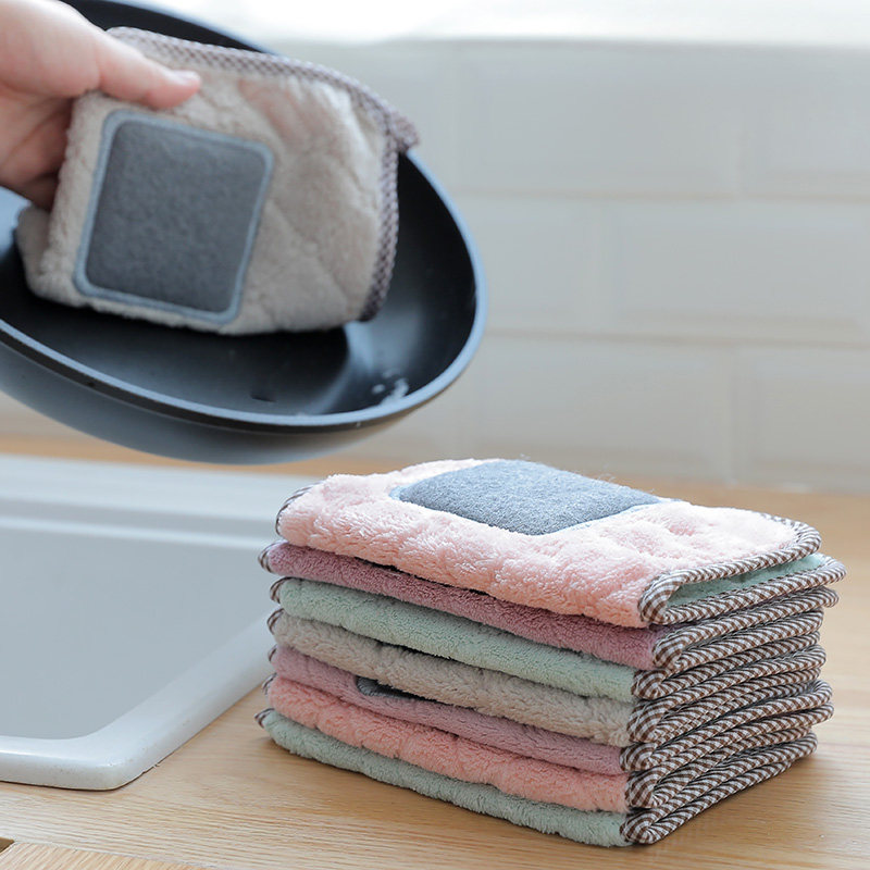 创意珊瑚绒挂式擦手巾加厚抹布洗碗巾厨房吸水毛巾不掉毛洗碗布