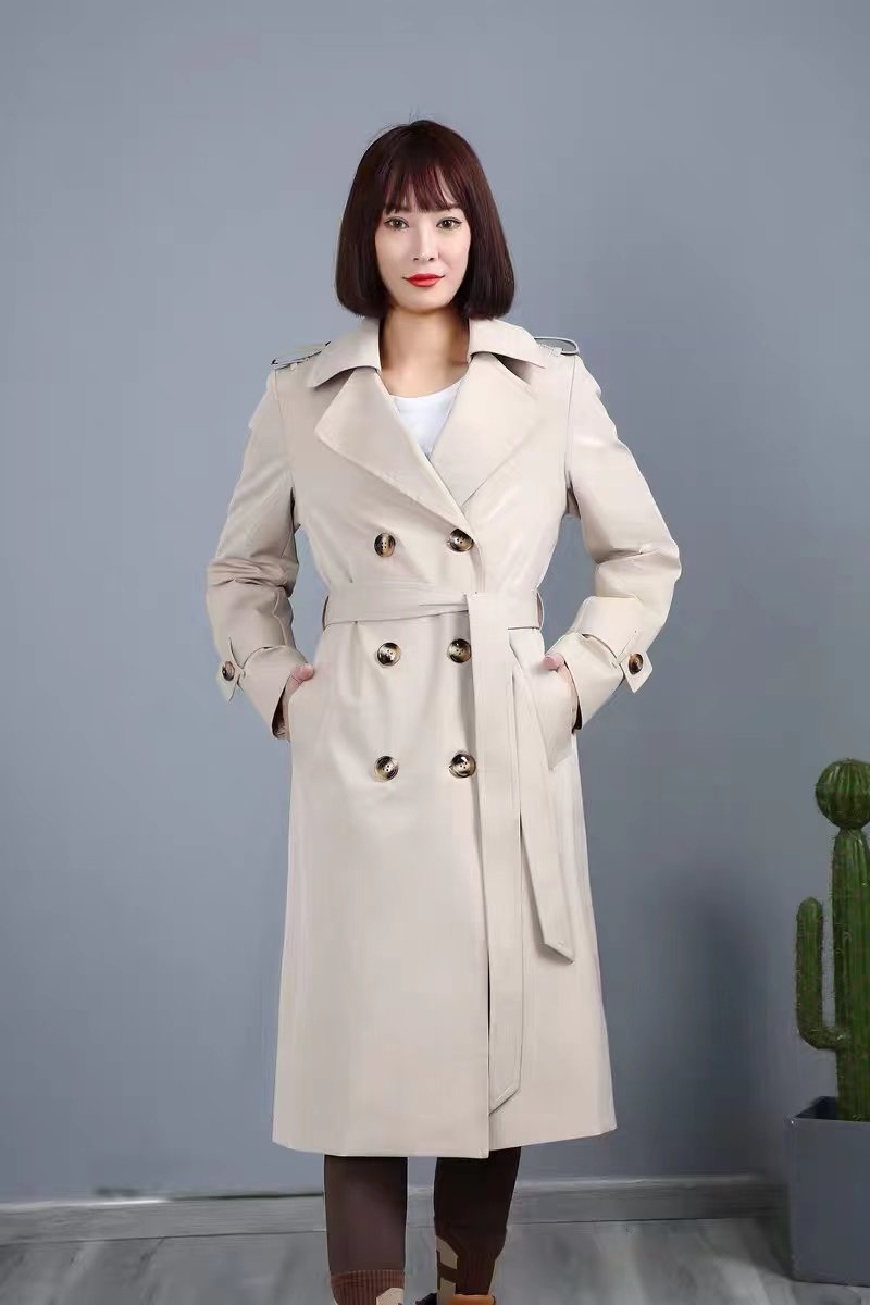 风衣羽绒服  女冬中长款 风衣收腰外套 鹅绒服 可拆卸内胆 通勤