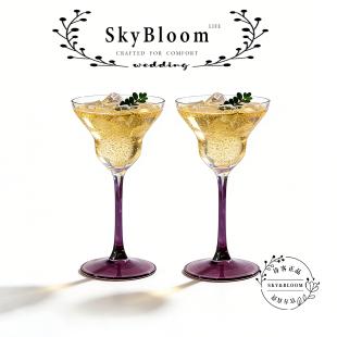 SkyBloom诗客高颜值ins风创意鸡尾酒杯高脚杯玻璃调酒杯气泡酒杯