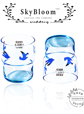 SkyBloom诗客自由飞燕玻璃杯家用高颜值透明咖啡杯创意轻奢洋酒杯