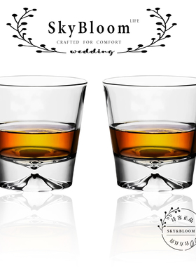 SkyBloom诗客水晶威士忌杯北欧创意高颜值轻奢洋酒杯水晶玻璃古典