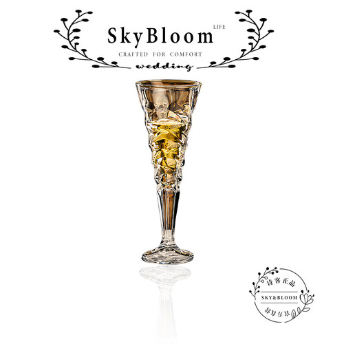 SkyBloom复古轻奢香槟威士忌杯子