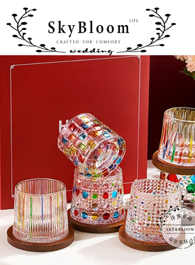 SkyBloom诗客旋转杯威士忌酒杯家用轻奢礼物洋酒杯婚礼乔迁礼盒杯