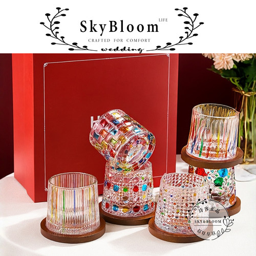 SkyBloom旋转杯威士忌杯婚礼礼盒