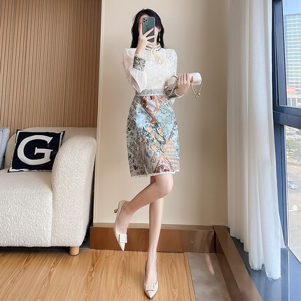 小香风蕾丝连衣裙2026年秋季新款女装名媛气质女神范高端精致裙子