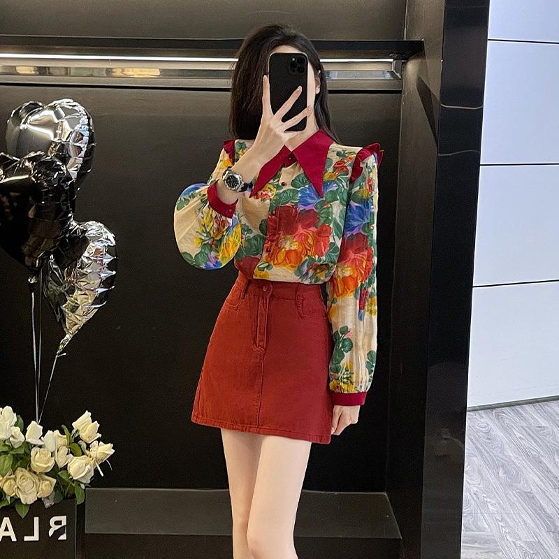 港风复古时尚套装裙女秋季