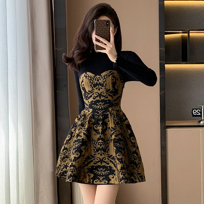 小香风连衣裙2023新款秋冬季