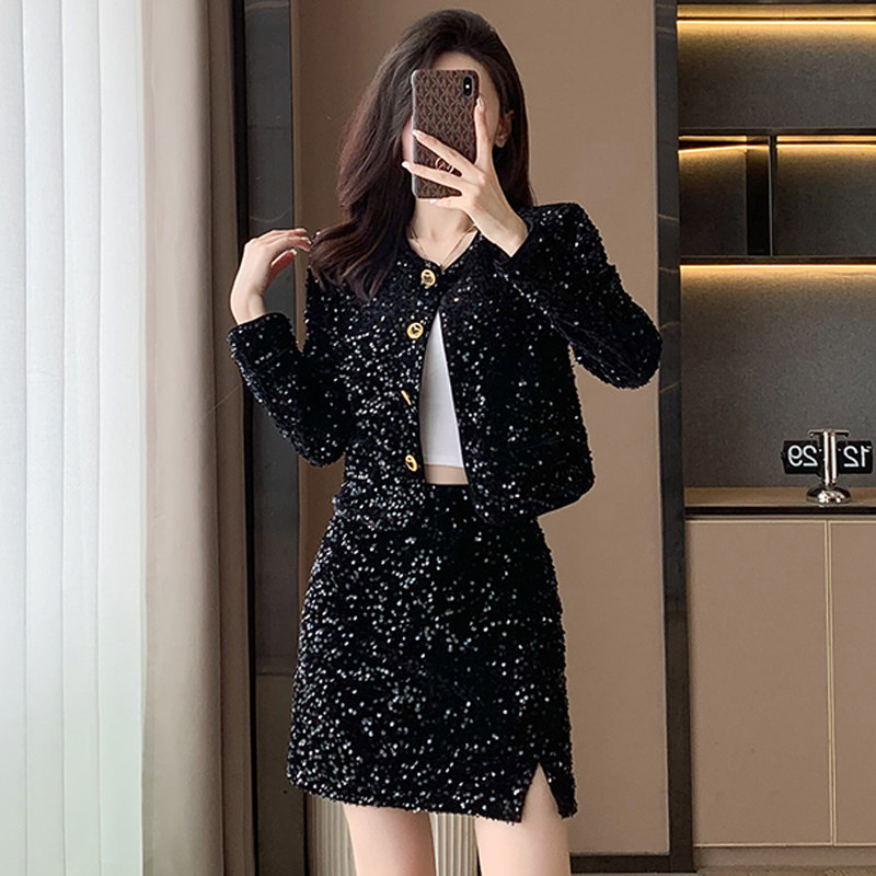 小香风套装女秋冬2024新款小个子时尚气质高级感半身裙两件套洋气,女装/女士精品,时尚套装,淘宝优惠券,粉丝福利购,淘宝优惠卷