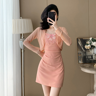 套装 时尚 女设计感小众气质显瘦吊带连衣裙两件套裙子 新款 2025夏季