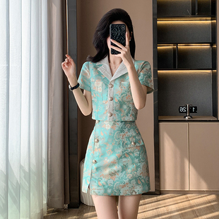 小个子时尚套装裙女2025夏季新款高级感气质显瘦时尚半身裙两件套