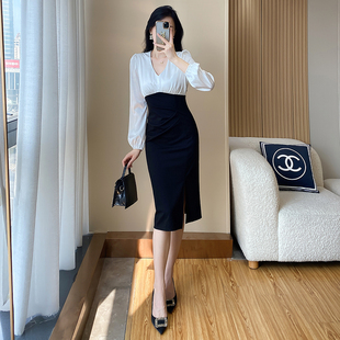 春季法式连衣裙2025春秋新款女装名媛气质高级感正式场合包臀裙子