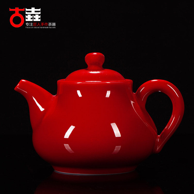 古垚/陈清宜手工中国陶瓷茶壶功夫茶具单壶红色陶瓷郎红婚庆礼品,餐饮具,茶壶,淘宝优惠券,粉丝福利购,淘宝优惠卷