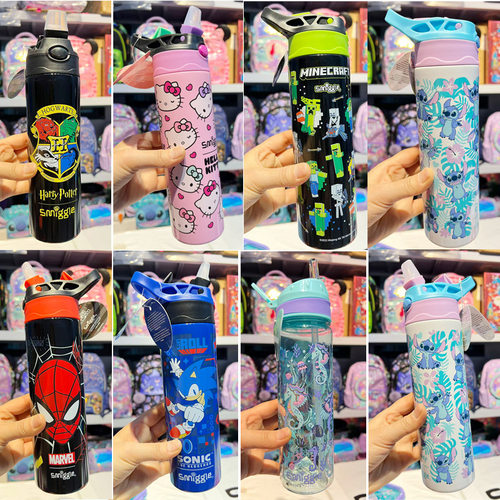 澳洲smiggle保温水壶中小学生儿童随手杯304不锈钢弹跳全自动杯