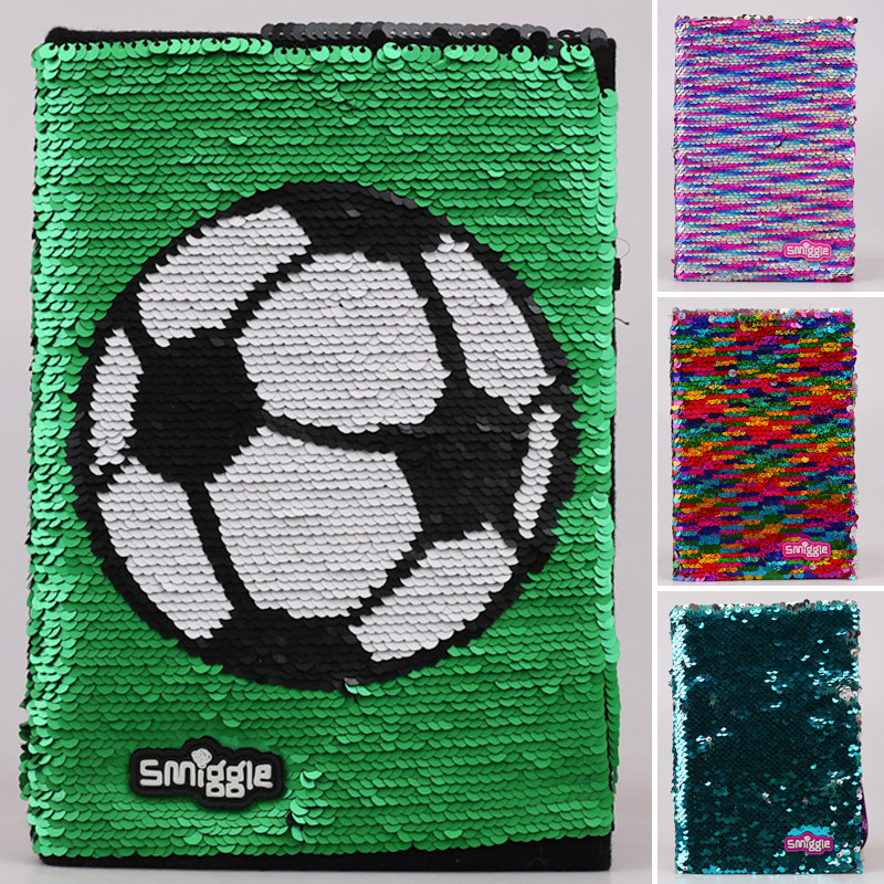 호주 밀항 아동용 양면 스팽글 녹색 축구 공책[남학생 및 여학생용]