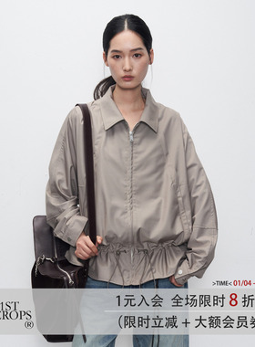 11st crops*ruffle 荷叶边活页分割结构插肩袖夹克外套