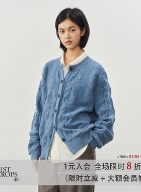 11St Crops “花”花朵元素肌理微宽松垂坠慵懒廓形毛衣针织衫